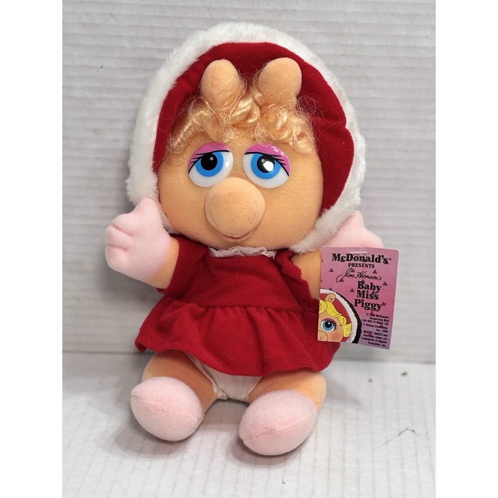 Vintage 1988 NWT McDonald's Muppet Babies Miss Piggy Plush Doll  Jim‎ Henson 9"